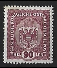 1916 - Austria Emperor Franz Joseph Series Coat Of Arms 90H MH SG#260