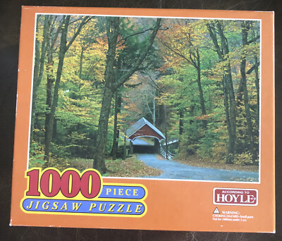 Hoyle Jigsaw Puzzle;  Covered Bridge In Fall, Model#5600-SCE, 1000 pieces