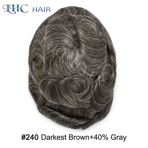 Thin Skin Mens Toupee Human Hair Replacement System V-looped 0.06mm PU Hairpiece - 第 27/86 張圖片