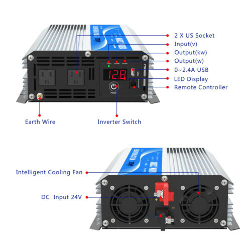 Modifizierte Sinuswellen-Wechselrichter 1600 W DC 12 V auf AC 110V ~ 120V USA Transistoren - Bild 6 von 7