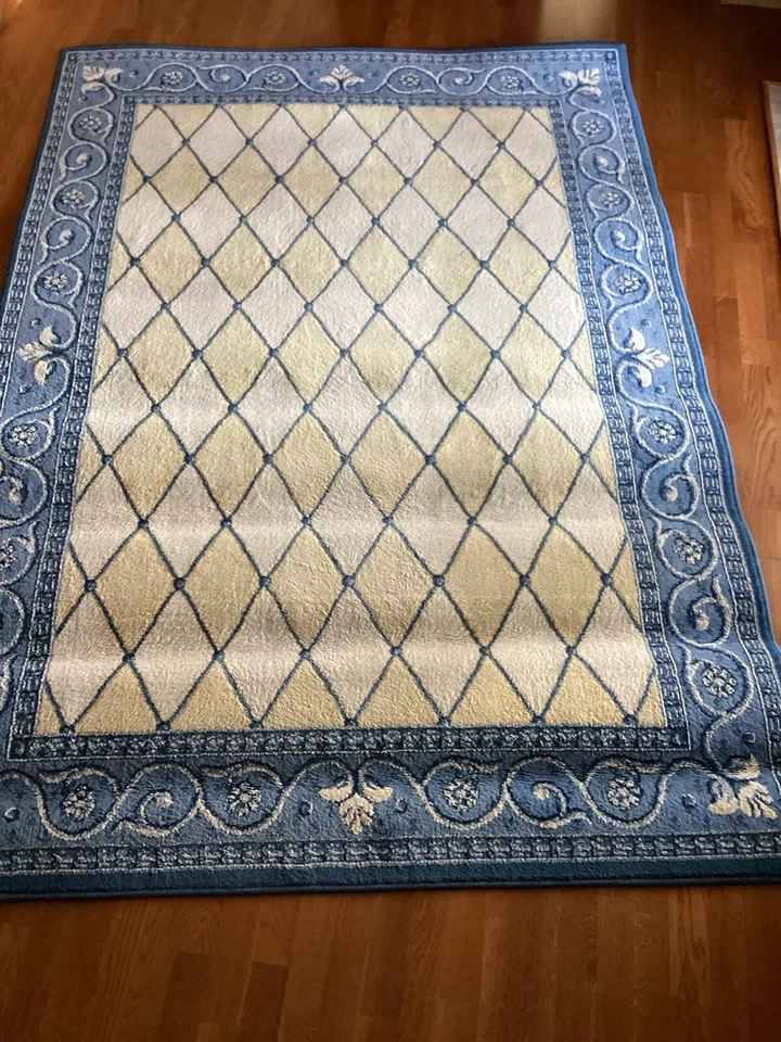 Alfombra rectangular Kathy Ireland Home azul/amarillo/crema 5’5”x7’8” Foto 3 de 4