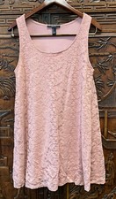 Forever 21 Women Sleeveless Lace Dress, Dusty Pink, Medium