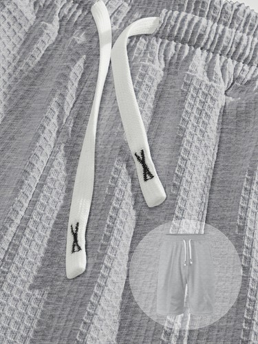 Nuevo Conjunto de trajes informales deportivos de verano para hombre sueltos finos gofre manga corta + pantalones cortos - Imagen 17 de 31