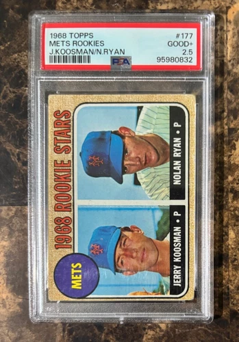1968 TOPPS BASEBALL #177 METS ROOKIES J. KOOSMAN / N. RYAN PSA 2.5 GOOD+