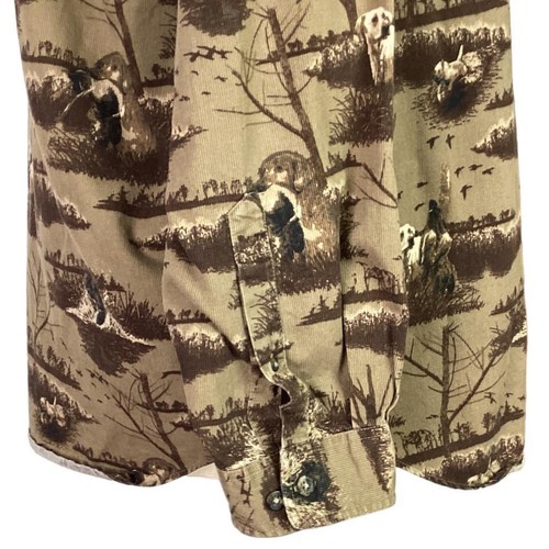 Columbia Shirt Mens XL Brown Hunting Dogs Cotton Corduroy River Lodge - Picture 5 of 8