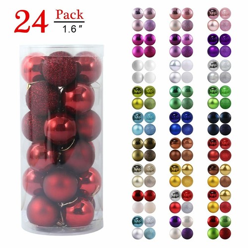Christmas Hang Balls Xmas Tree Ornaments Hanging Ball Shatterproof 24 Pack New - Bild 336 von 343