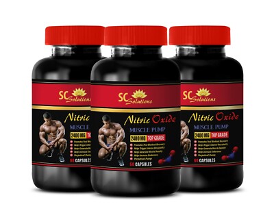 Endurance supplement - NITRIC OXIDE 2400mg - Muscle recovery capsules - 3Bottles