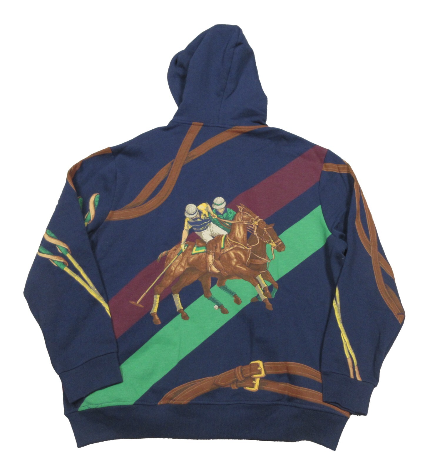 Felpa Polo Ralph Lauren uomo pony player equitazione grafica pile full zip con cappuccio