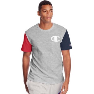 red white and blue champion shirt