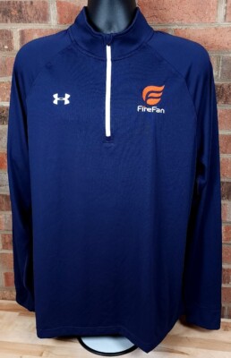 Under Armour FireFan Navy Blue Tech Mens XL 1/4 Zip Long Sleeve Shirt NWT 