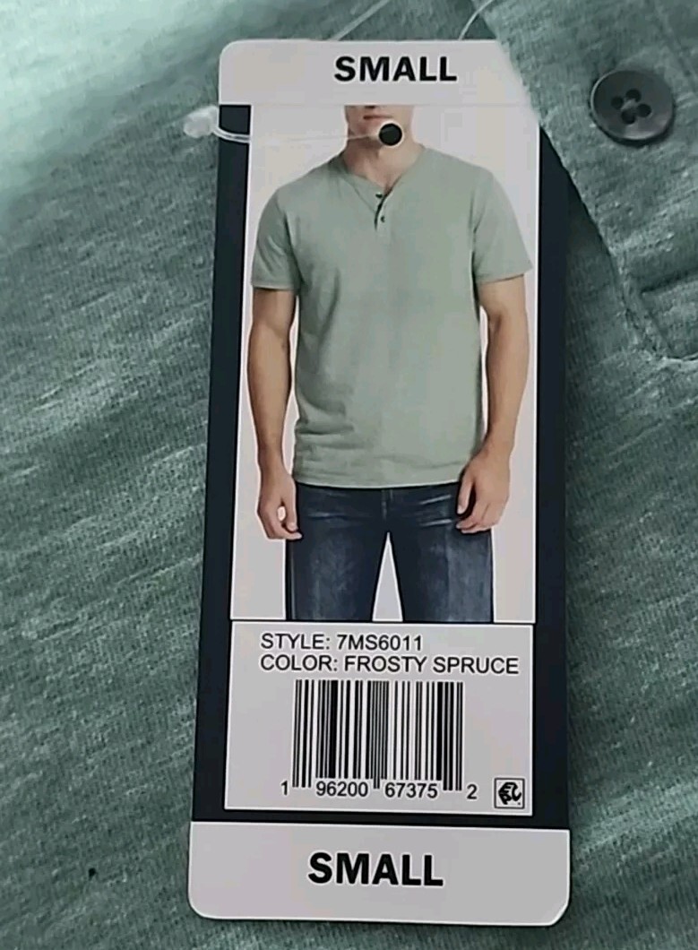 Lot Of 3 Lucky Brand Men's Small Henley 2 Blue And 1 Green T-Shirt