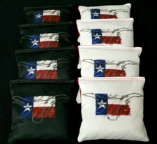 FLAG OF TEXAS LONGHORNS Set of 8 ACA Regulation Cornhole Bean Bags Texas Flag
