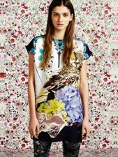 Rare Mary Katrantzou x Topshop silk twill mini dress cocktail tunic M 4 6 NWOT