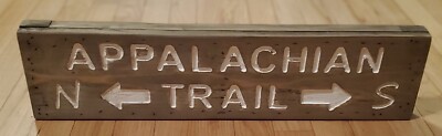 Rustic Appalachian Trail North To South Sign Hanging or Free Standing (D)