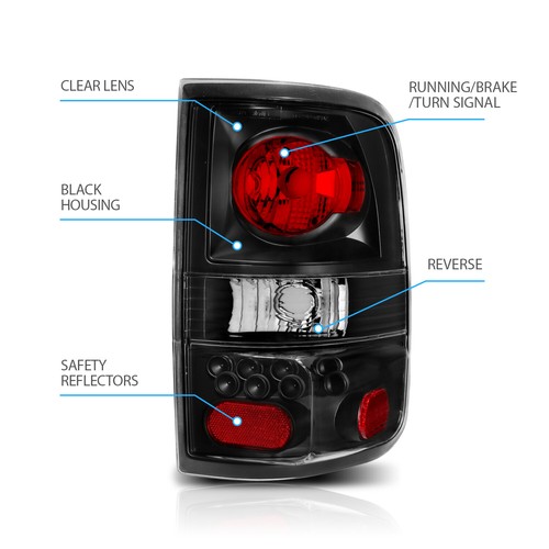 Par de luces traseras de freno de repuesto negras 2004-2008 para Ford F150 F-150 - Imagen 4 de 7