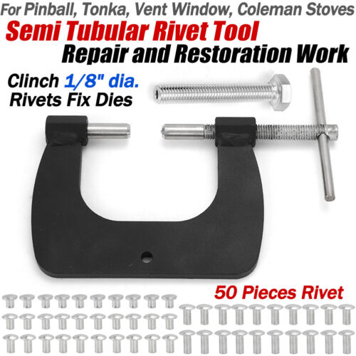 SEMI TUBULAR RIVET TOOL FOR 1/8" SEMITUBULAR RIVETS Fixt Dies,Vent Window Repair - Picture 1 of 10