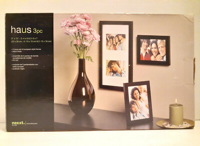 Haus Photo Frames 3 Piece European Style Black Wood Nexxt brand by Linea  NEW