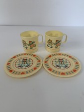 VINTAGE Child Chilton TOY Tea Set Ginger Bread Man USA RETRO Plastic