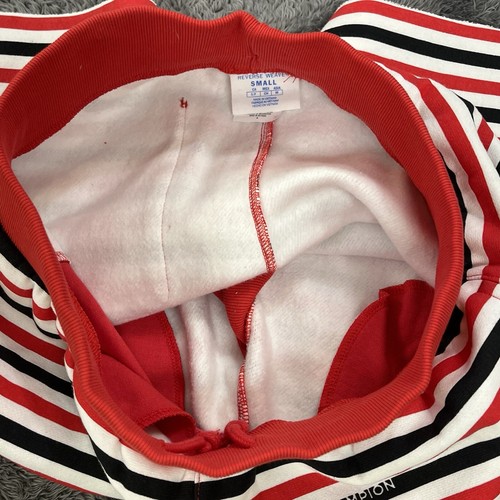 Champion Jogger Shorts Mens Small Reverse Weave White Red Black Striped - Picture 4 of 12