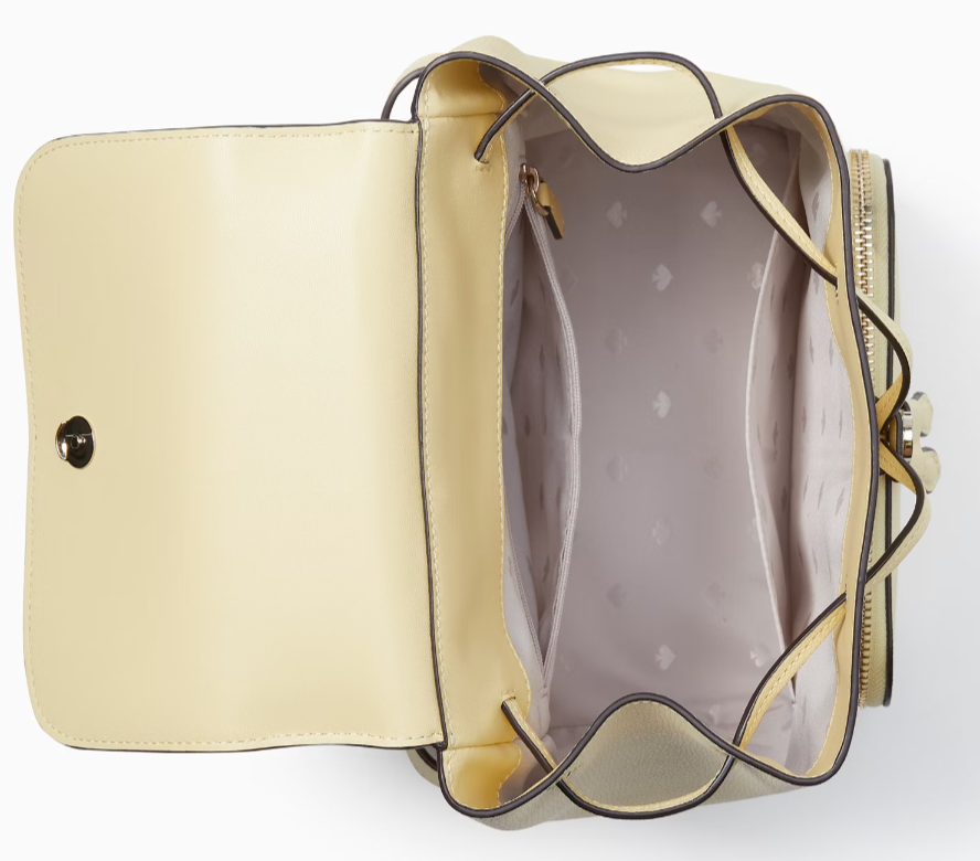 Kate Spade Kristi Medium Flap Backpack Yellow Butter Leather 