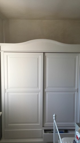 ARMADIO ANTE SCORREVOLI BIANCO OPACO CLASSICO ARTE POVERA cm 180x67x225H - Photo 4 sur 7