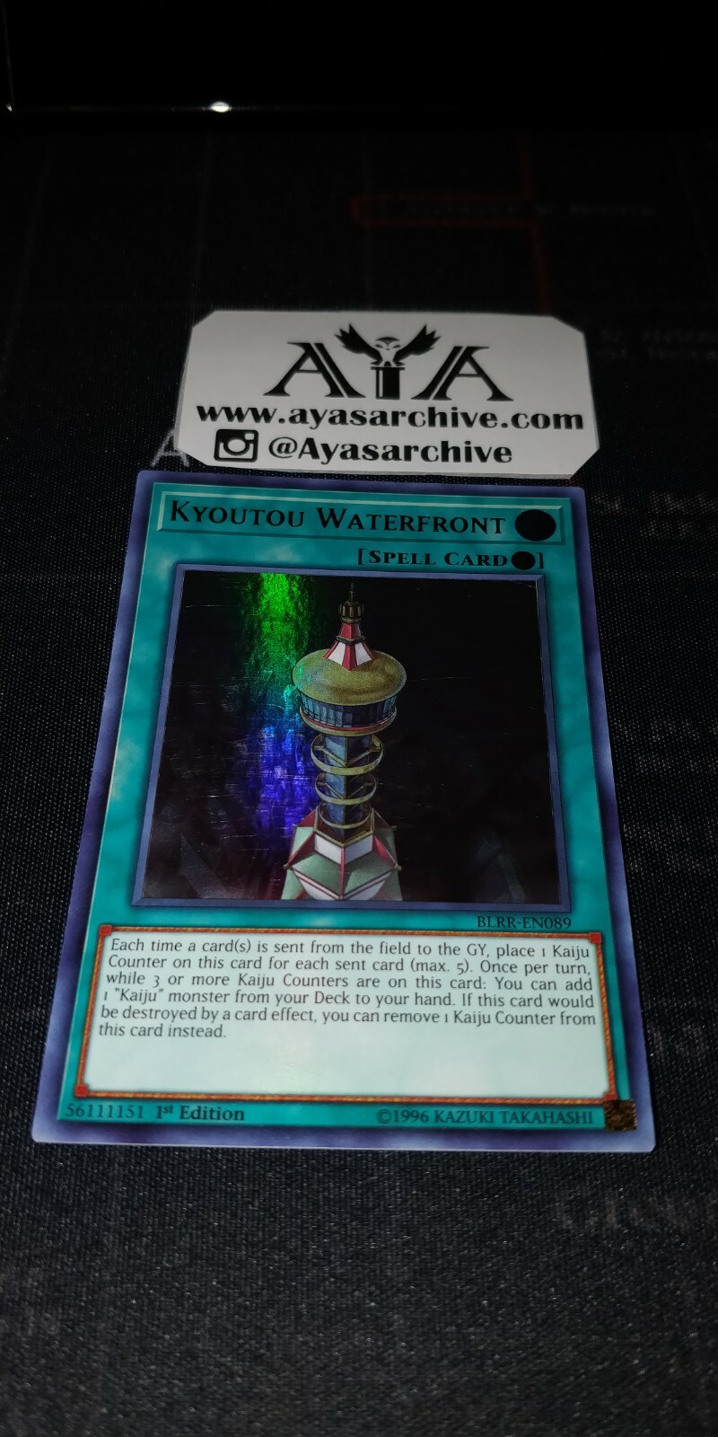 Yu-Gi-Oh! Karte „Kyoutou Waterfront“ – BLRR-EN089 – Ultra Rare, 1st Edition – Sammlerkarte