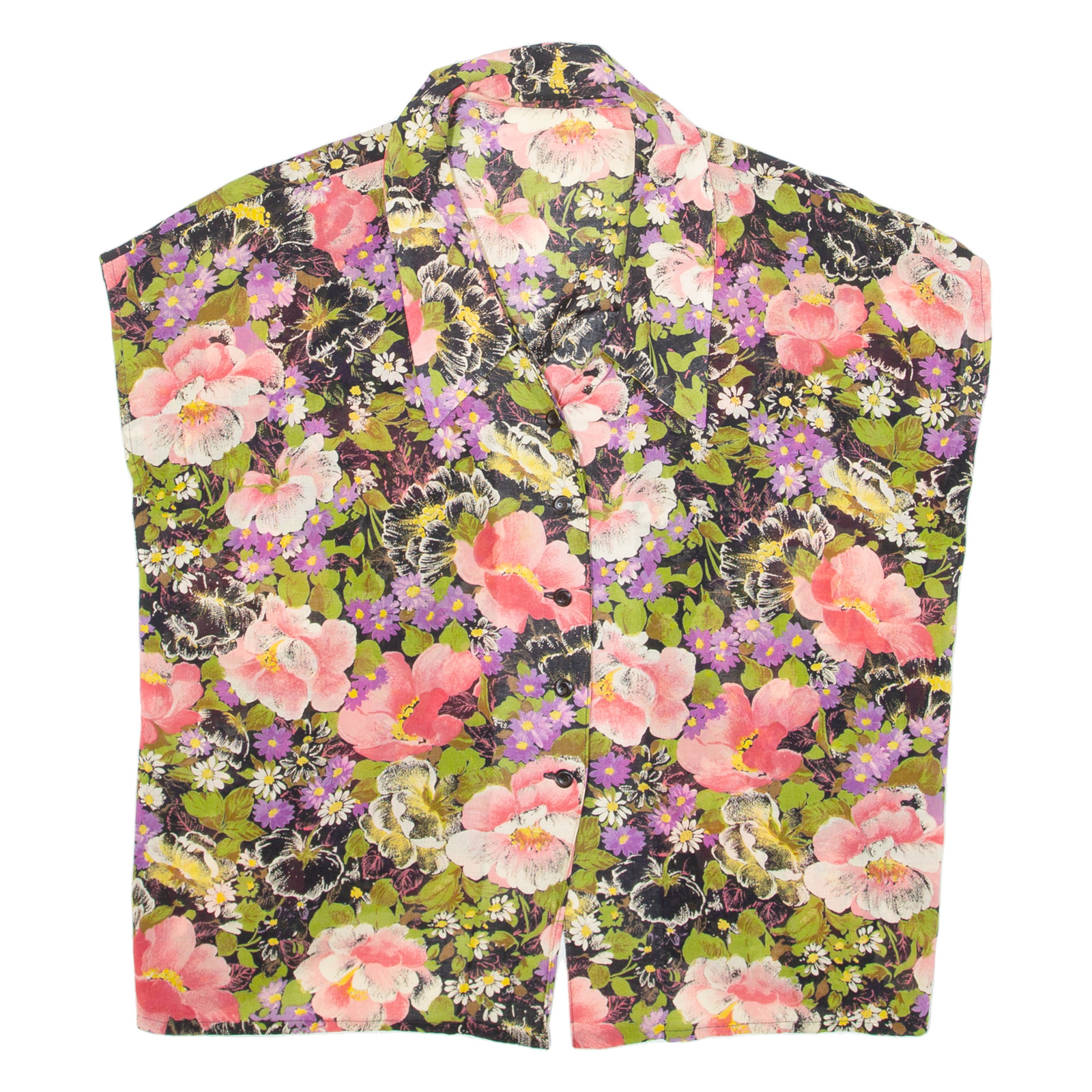 Camisa De Mujer Verde Floral Sin Mangas L