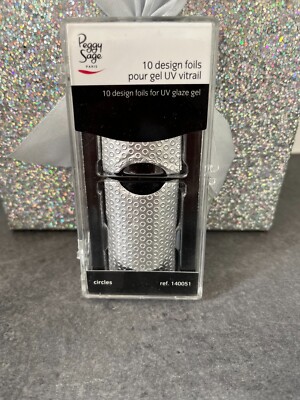 PEGGY SAGE 10 Design Folien für UV Gel Glaze Vitrail 140051 Kreise, Neu