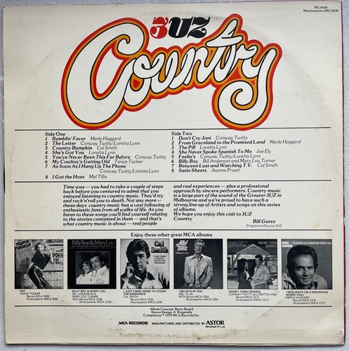 TANYA TUCKER/CONWAY TWITTY/MERLE HAGGARD 3UZ Country OZ MCA EX/VG++ - Picture 2 of 2