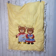 Handmade Bear Appliqued Infant Quilt Size 33" X 42"