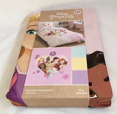 Disney Princess Heart Reversible 100% Cotton Duvet Cover & Pillowcase Set single - Image 1 of 4