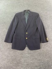 Vintage Daks Blazer 44 L Blue Wool Premium University Golden Button Logo USA