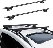 Roof Rack Cross Bars 56in Aluminum 260lb Raised Side Rails Black Locking R024