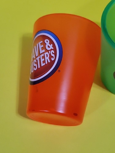Lot Of 2 Dave & Buster's Shot Glasses Green & Orange - Picture 6 of 8