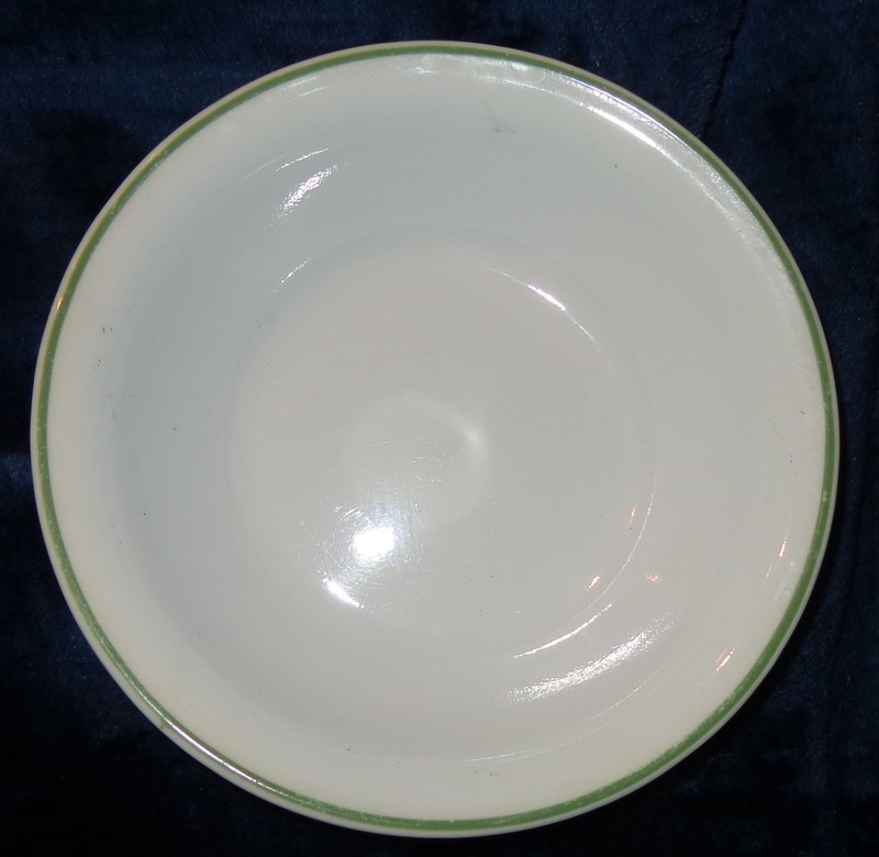 Corelle Corning GREEN STRIPE COUPE RIM Cereal Soup Bowl SPRING MEADOW? BLOSSOM?