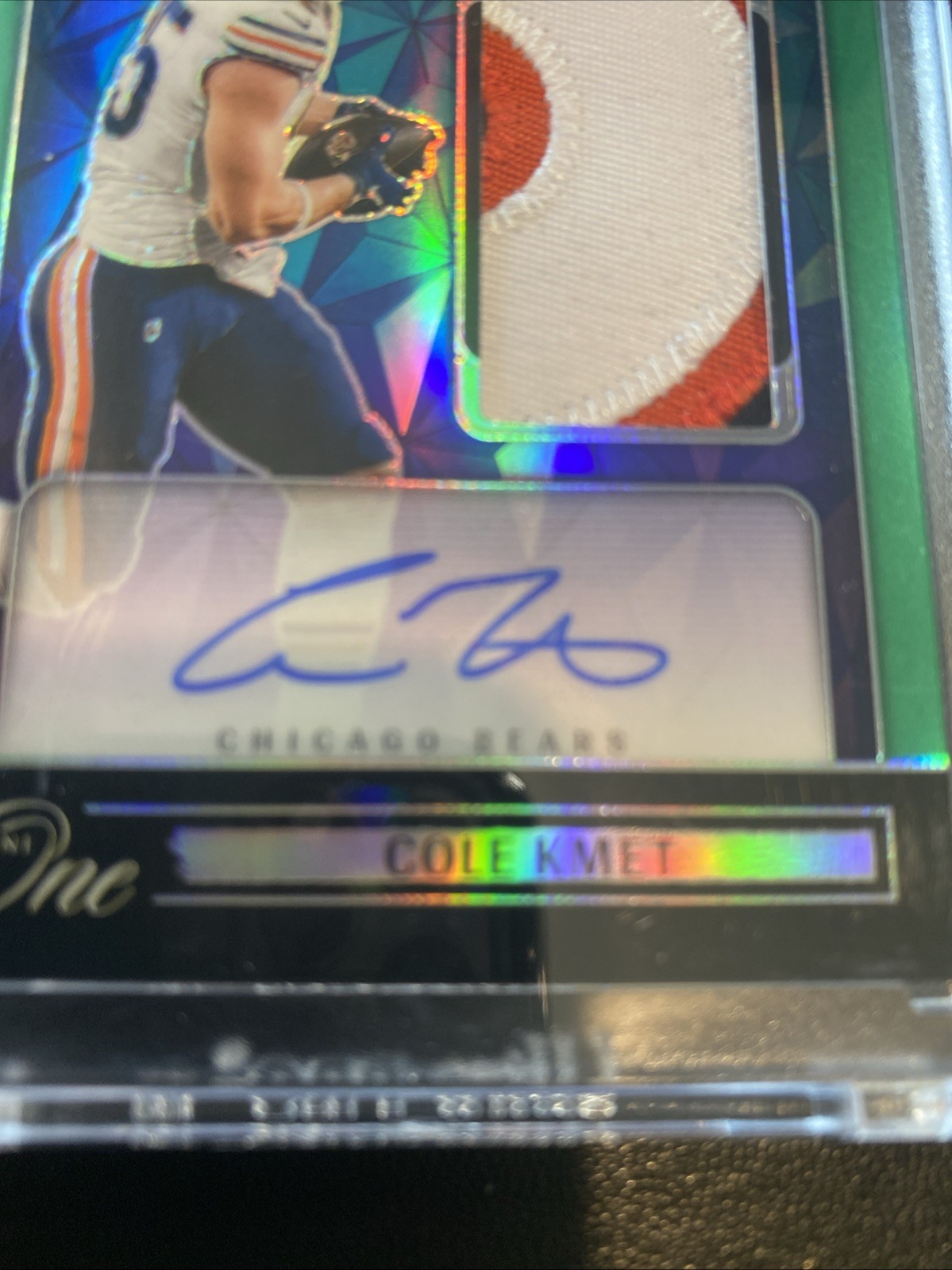 2024 Panini One Cole Kmet Wonderful Ones Patch Auto /40 view 4