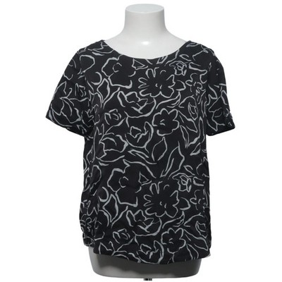 s.Oliver, Top, Größe: 40, Schwarz/Weiß, Blumen, Damen #s7K