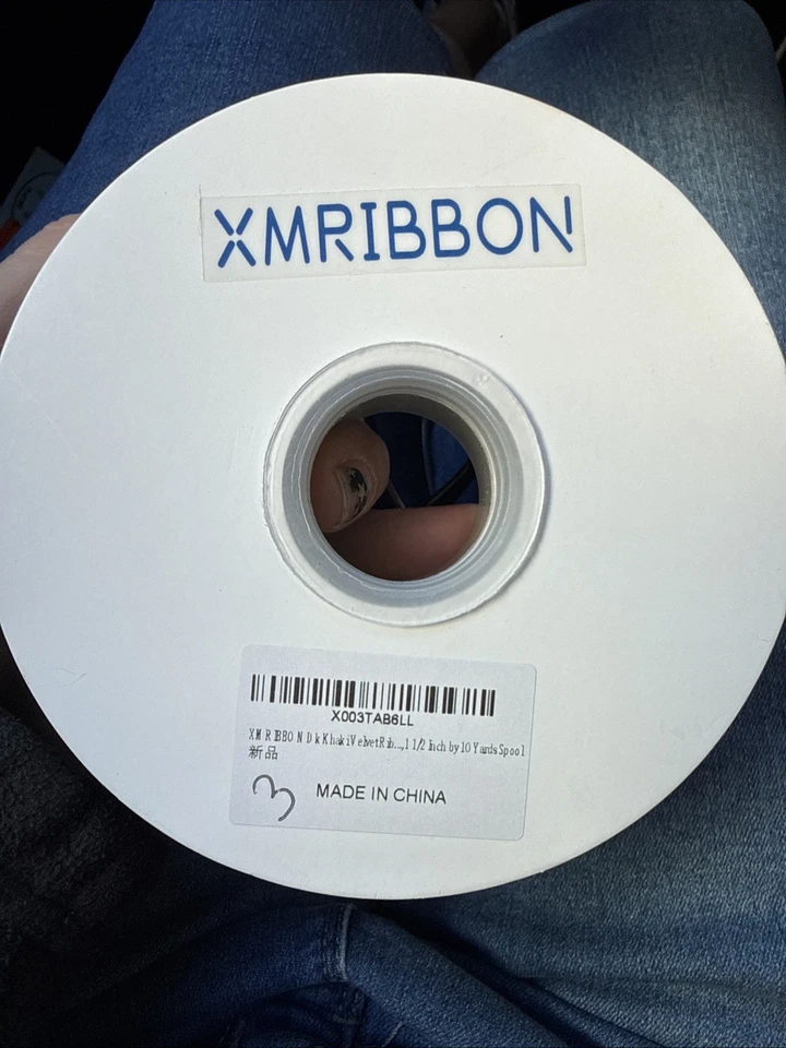 Xmribbon Dk Khaki Velvet Ribbon Single Sided,1 1/2 Inch by 10 Yards Spool - Image 3 of 3