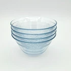 Vintage Fire King Blue Sapphire Philbe Glass Bakeware Custard Dessert Cups (4)