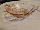 Anchor Hocking Oyster and Pearl Pink Depression Glass Nappy Dish Heart Bowl 5"