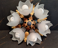 Lampada da soffitto, di BANCI, ORO ANTICO, 1970, Hollywood Regency, NUOVA