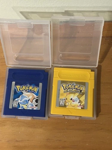 Pokemon Blue Version & Yellow Version Nintendo Gameboy Authentic Cartridge Saves