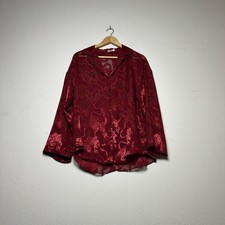 VTG Victoria Secret Gold Label Floral Women M Button Up Nightgown Shirt Pajama