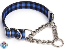 Martingale Dog Collar with Chain, No Pull Slip Cinch Choker Choke Collar Trai