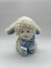 Aurora Baby White and Blue Lamb plush Stuffed Animal Toy 7