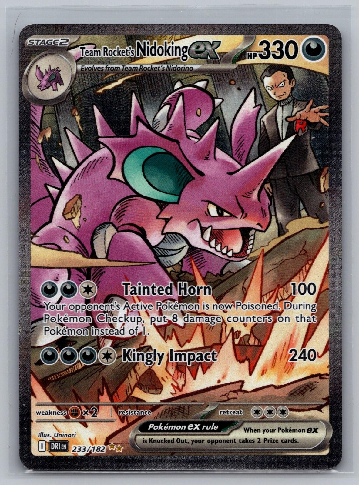 Team Rocket's Nidoking ex 233/182 Destined Rivals Pokemon Holo NM