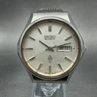 Seiko Watch Men 36mm Silver Dial Silver Tone Daydate 0843-8041 New Battery VTG