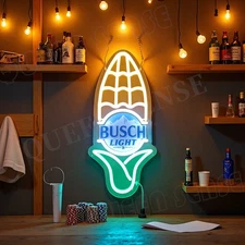 16''x11'' Ear Of Corn Mountain Light Beer LED Neon Sign With Dimmer USB Powered 