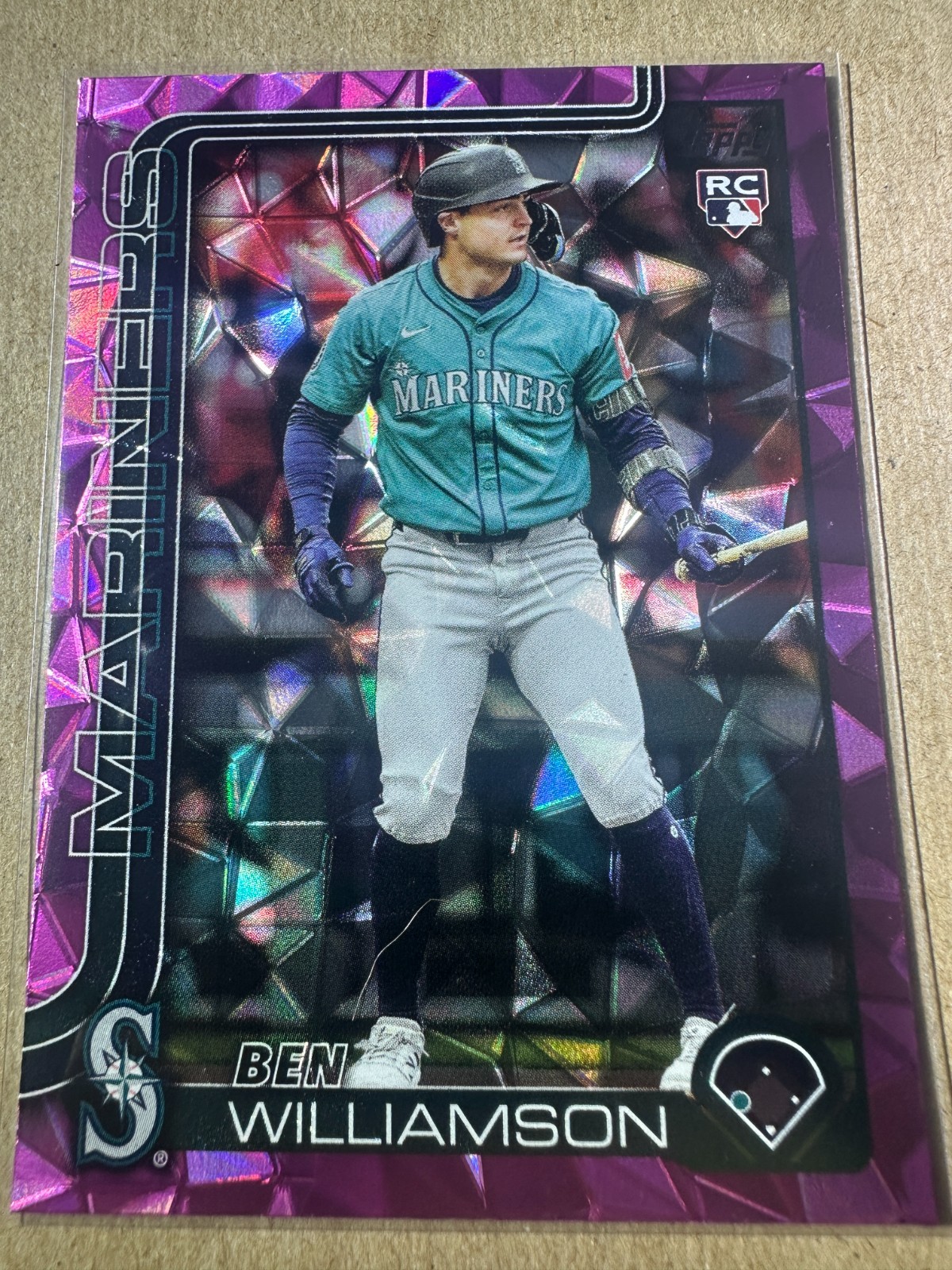 2025 Topps Update Series Ben Williamson #US130 Pink Diamante Foil Mariners RC