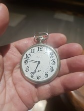 VINTAGE 1980S MOSCOW OLYMPIC POCKET WATCH WITH MISHA THE BEAR MASCOT 